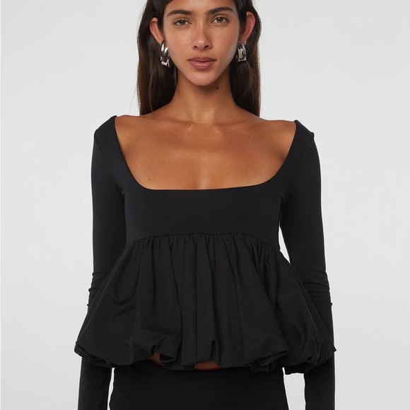 The Line by K Tops - The Line by K uwe bubble top black